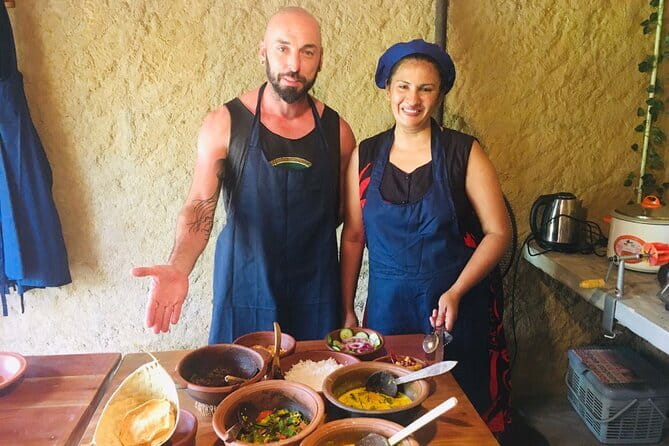 Authentic Sri Lankan Cooking Class in Mirissa - What you eat at the end: rice, papadams, and your own cooking