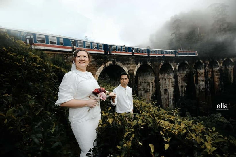 Ella Sri Lanka , Private Photoshoot | Photography Tours - Nine Arch Bridge portraits with trains in the frame
